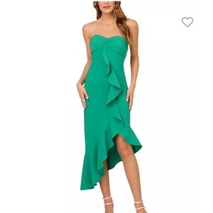 Gorgeous Green Asymmetrical ruffle dress